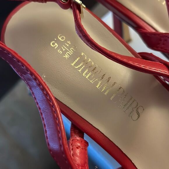 DREAM PAIRS Womens Slingback & Square Open Toe Strappy Heels. Red. Size 9.5. - Picture 3 of 8